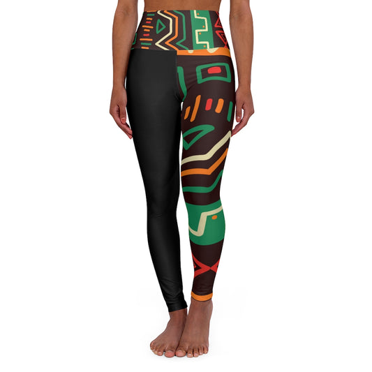 Issa Athleisure wear Nzinga print noire *High Waisted Yoga Leggings