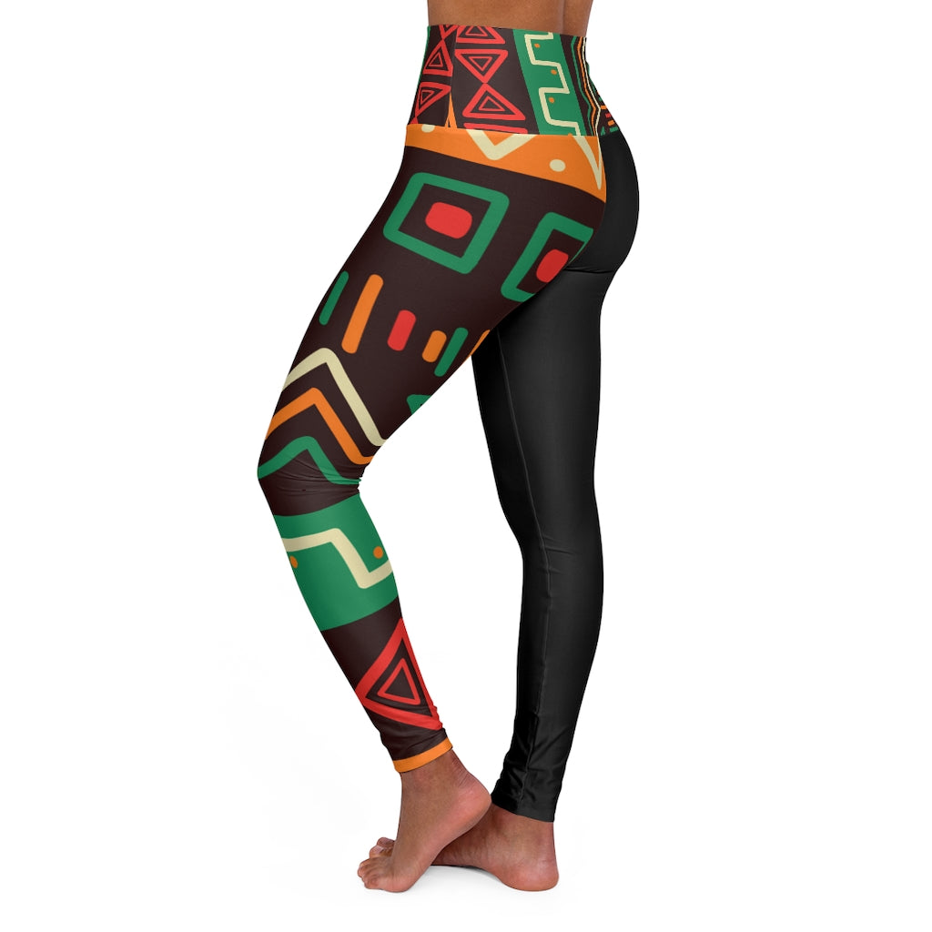 Issa Athleisure wear Nzinga print noire *High Waisted Yoga Leggings