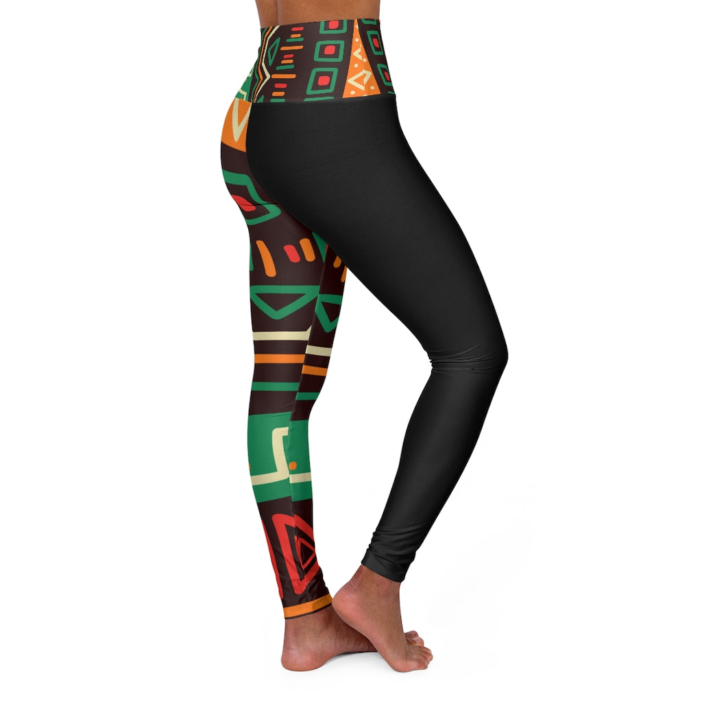 Issa Athleisure wear Nzinga print noire *High Waisted Yoga Leggings